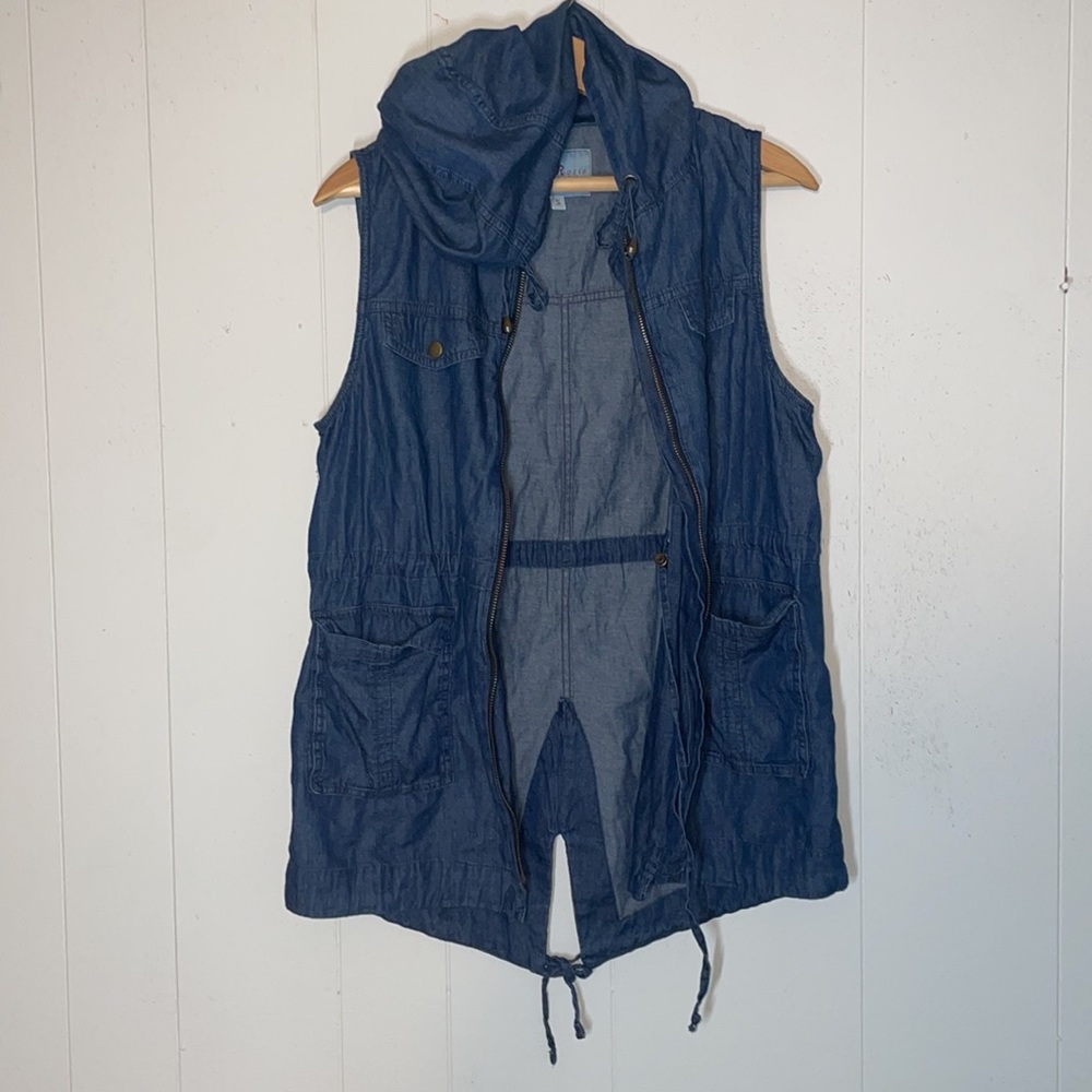 Vintage Rosio Denim Sleeveless Utility Vest Jacket - Picture 2 of 12